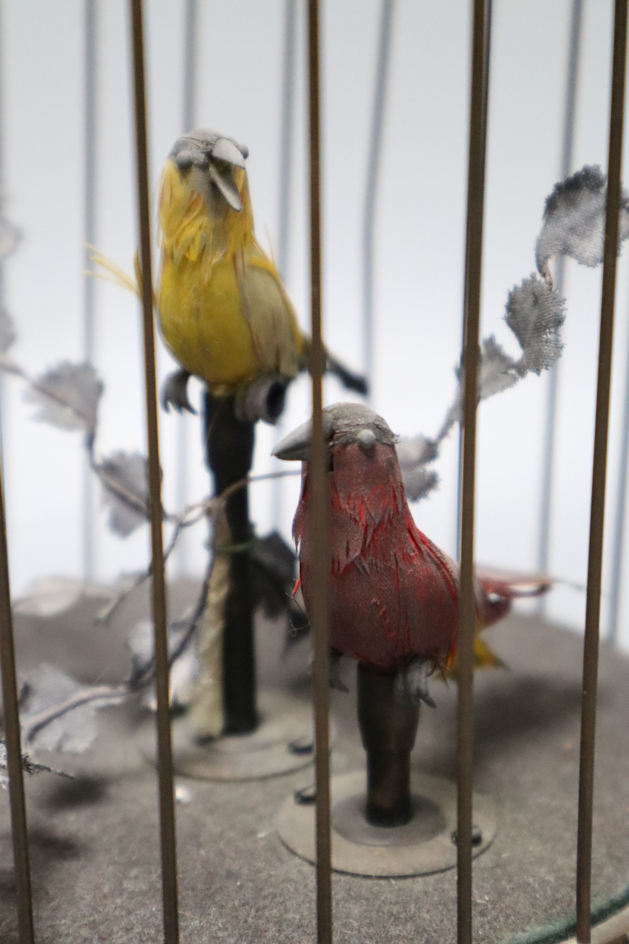 A double automaton bird cage, 28cm
